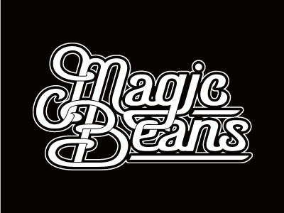 Magic Beans Logo design font graphic design graphic art logos music type typography wren design magic beans logos