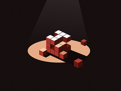 Cube cube cubes flat illustration isometric light minimal parts vector