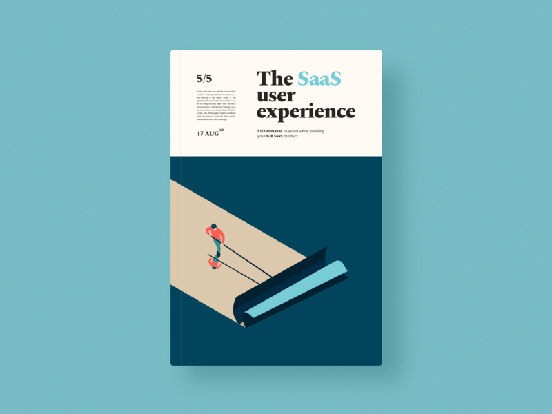 The Saas user experience book books branding design flat illustration light minimal typography vector