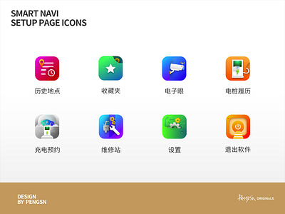 Smart Navi Setup Page Icons app bear design icon ui