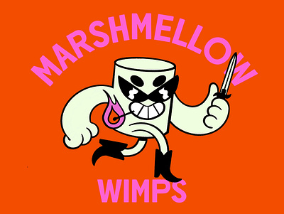 MarshMellow Wimps biker biker gang character character design gang illustration illustrator marshmallow motorcycle neon procreate