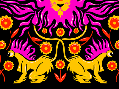 leo cyclops design digital illustration illustration illustrator leo lion procreate symmetry texture truegritsupply zodiac