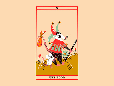Trash Animal Tarot Deck - The Fool character design design digital illustration illustration illustrator possum procreate rat retrosupplyco tarotdeck truegritsupply