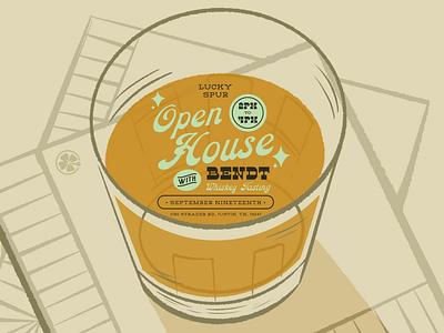 Lucky Spur's Open House Whiskey Tasting animation digital illustration digital invitation illustration illustrator procreate truegritsupply western whiskey