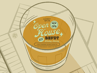 Lucky Spur's Open House Whiskey Tasting animation digital illustration digital invitation illustration illustrator procreate truegritsupply western whiskey