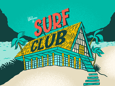 Rad Dude digital illustration illustration illustrator ocean palm trees procreate sea shack surf truegritsupply