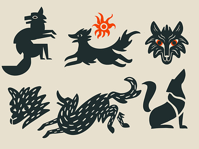 Lots of Wolves character design design digital illustration folkart folklore illustration illustrator mayan mexico procreate truegritsupply wolf wolves