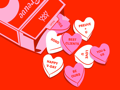 Happy Valentines from Preuve! candy design digital illustration heart hearts illustration illustrator procreate valentines valentines day
