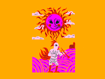 The Sun astrology bird character design chicken design digital illustration illustration illustrator procreate sun tarot tarot cards truegritsupply