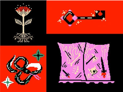 DnD Pixel Art character design design digital illustration flower illustration illustrator key pixel art procreate snake