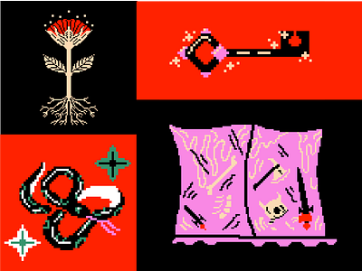 DnD Pixel Art character design design digital illustration flower illustration illustrator key pixel art procreate snake