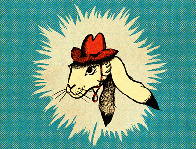 A Rootin' Tootin' Cowboy BunBun illustration procreate texture truegritsupply