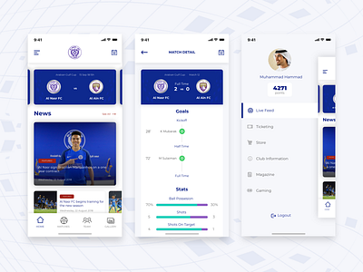 Football Club - Design Concept design elegant football app football match stats iphone design mobile app design ui ui design ui ux ux