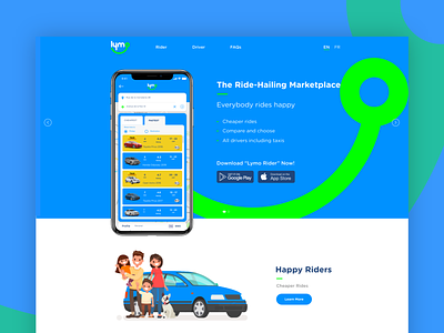 Ride-hailing App Landing Page Design design ui ui design ui ux website design