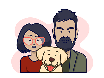 Family adobe design digital art illustration illustrator illustrator cc logo pet pet illustration portrait puppy ui vector wacom