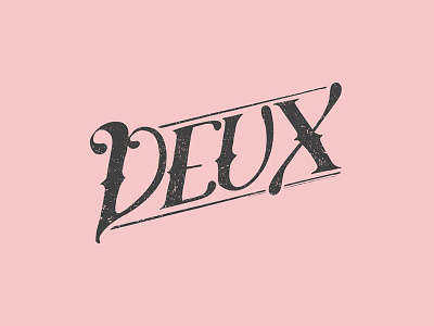 Deux Logo 2 deux hand draw hand made lettering logo two visual identity
