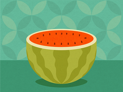 Watermelon digital flat fruit fruits illustration pattern retro vector vintage watermelon