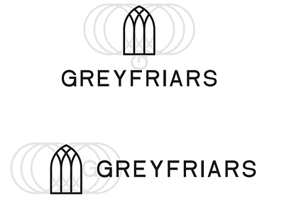 Greyfriars Church logo build icon illustration logo mono process simple vector