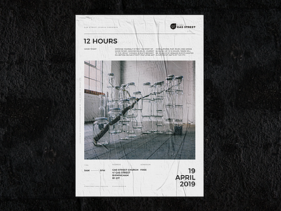 12 Hours advertisement layout poster wall