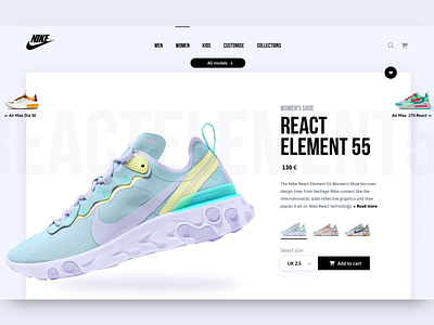Nike e-commerce | Web ecommerce interactiondesign invision invisionstudio ixd nike product design product page sketchapp ui userinterface ux web