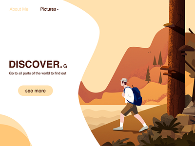 Discover color hiking illustration travel ui web