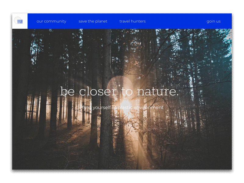 Daily UI 003. Landing Page - Be closer to nature 003 animation dailyui landing landingpage nature ui web