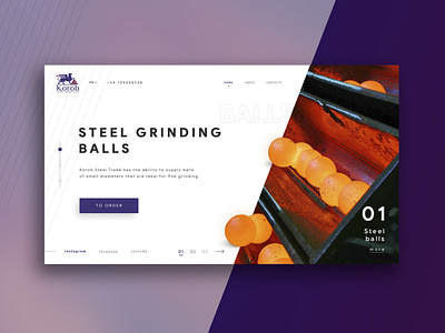 Landing page design for a steel parts company