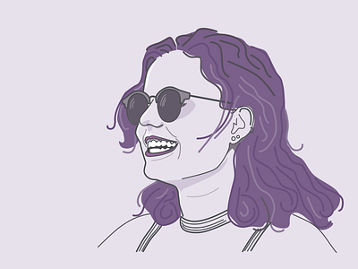 hello!! debut illustration portrait purple self portrait