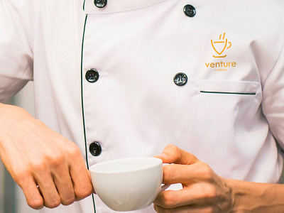 Venture Uniform cafe caterer logo catering catering logo company logo geometric logo modern orange professional refreshment logo simplistic venture