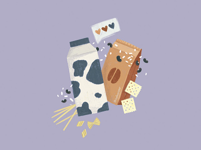 Give love coffee cow digitalart illustration milk proceate