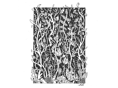 Fall autumn black and white botanical branches drawing fall illustration pen and ink plants