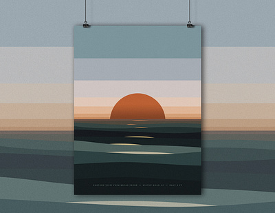 South Carolina Sunrise Poster illustration ocean poster poster design south carolina sunrise