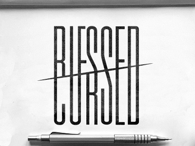 Blessed/Cursed branding calligraphy handlettering lettering logo logodesign logotype typography vector