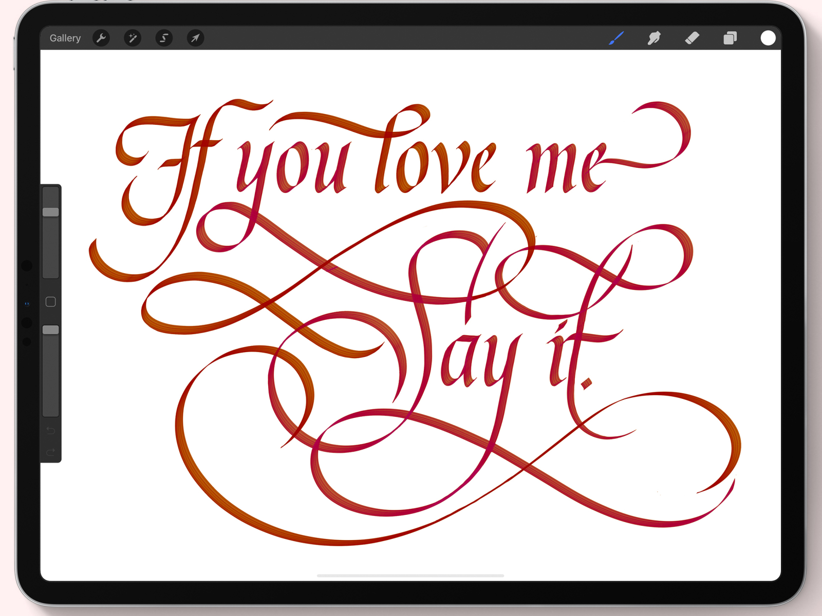 procreate app calligraphy