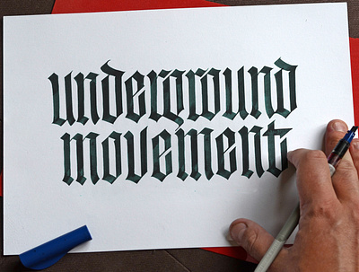 Underground Movement Gothic Practice blackletter calligraffiti calligraphy gothic lettering logodesign logotype typography