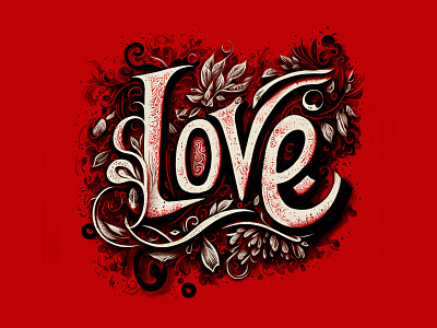 Ai generated LOVE ai calligraphy design illustration lettering logo logodesign logotype typography