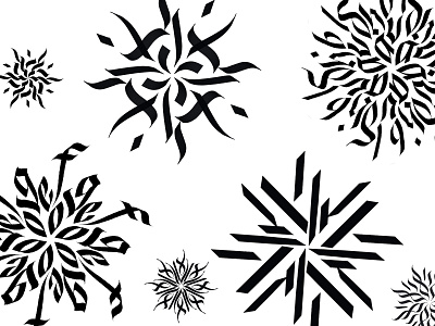 Calligraphy snowflakes