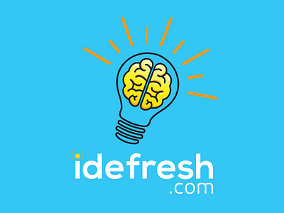 Idefresh.com logo brain bulb fresh idea identity logo design logobranding