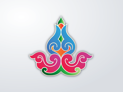 modern colors on an ethnic shape brand branding design fresh gradient color identity illustration logo ui