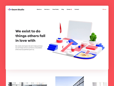 Osom Studio — About us and 3D Animation 3d about us animation blender3d cgi design illustration motion poland studio uiux user interface webdesign