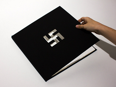 The Swastika black and white book bookbinding design graphic design hand made hard cover layout print swastika