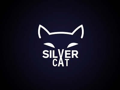 Silver Cat Logo branding flat illustration illustrator logo minimal vector