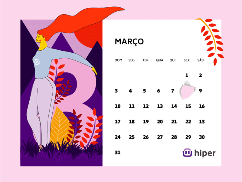 Women's Day animation app calendar character clean colors design flat hiperteamdesign illustration illustrator minimal motion type ui ux vector web women womens day