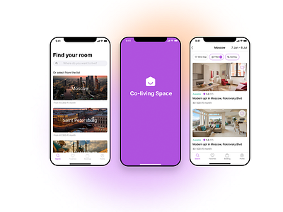 Co–living Mobile App design mobile app ui ux web