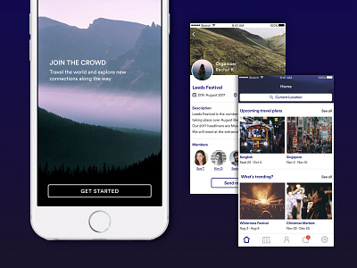 Meetup App for Travellers and Backpackers mobile design sketch ui ui design