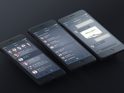 Dark UI Concept for Messenger App