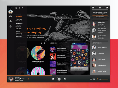 Music Player App UI Concept Design music player ui web design