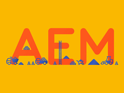 AEM Upgrade Blog Illustration art blog blue build construction design digital design flat illustration orange upgrade yellow