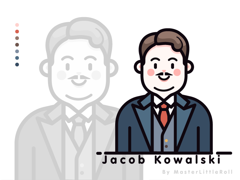 Fantastic Beast_Jacob cute man figuredrawing figure moive moviecharacter vector work vector art character draw fantastic beasts vector drawing illustration