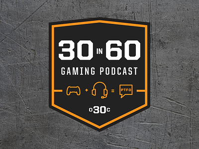 30 in 60 Podcast branding gaming icon logo design podcast